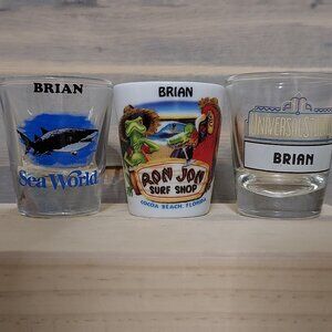 Shot glasses named Brian